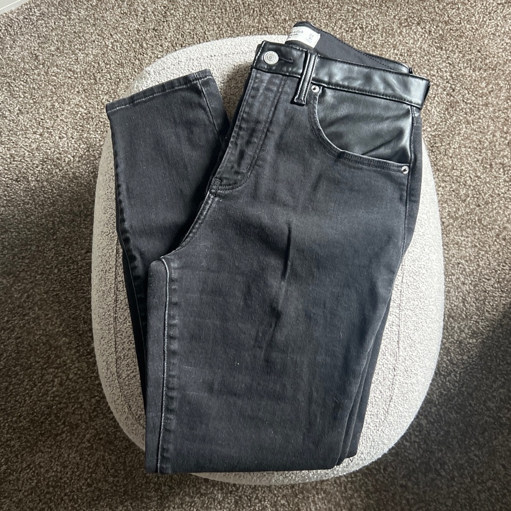 Mixed media skinny jeans